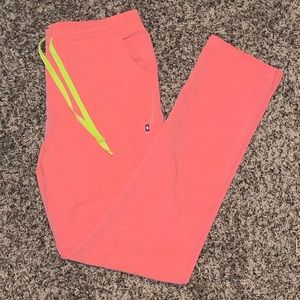 Figs Yola scrub pants: Hot coral, medium, tall